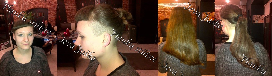 Women hair cutting by Hair stylist Ieva Jusko. Kaunas city.